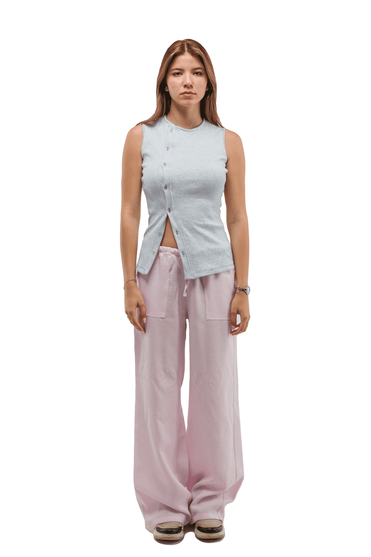 Button Ribbed Top