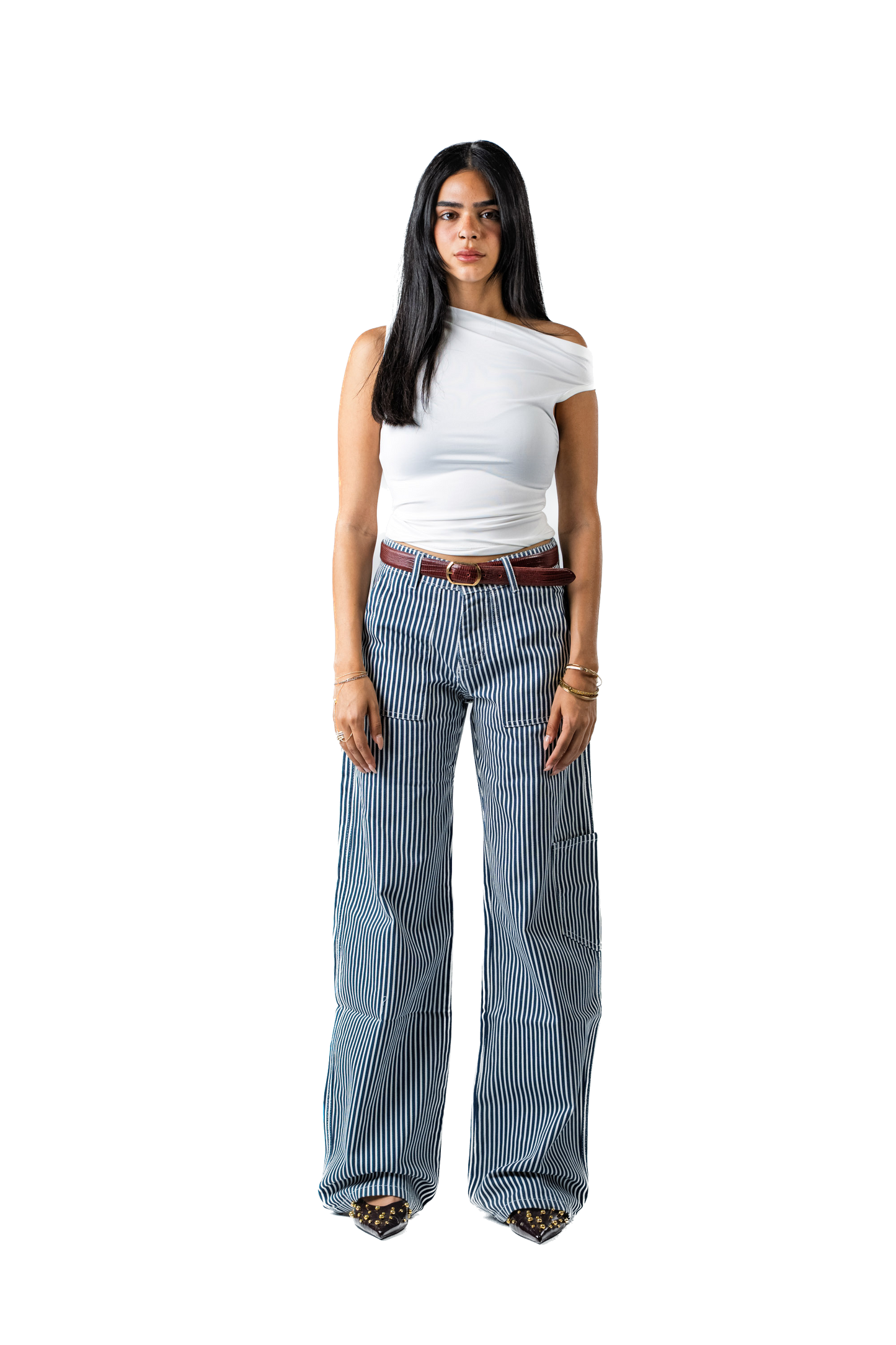 Striped Straight-Fit Pants