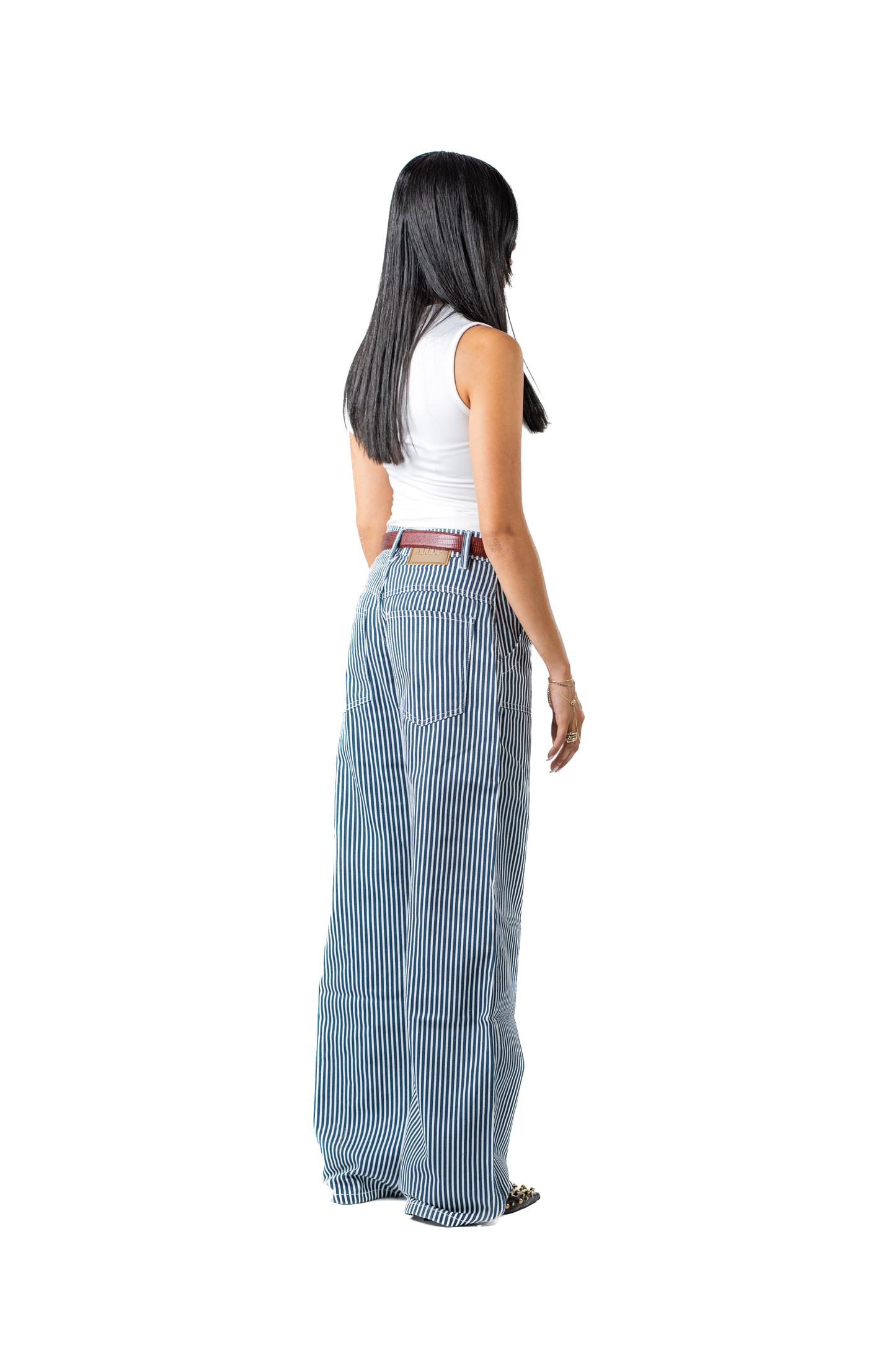 Striped Straight-Fit Pants