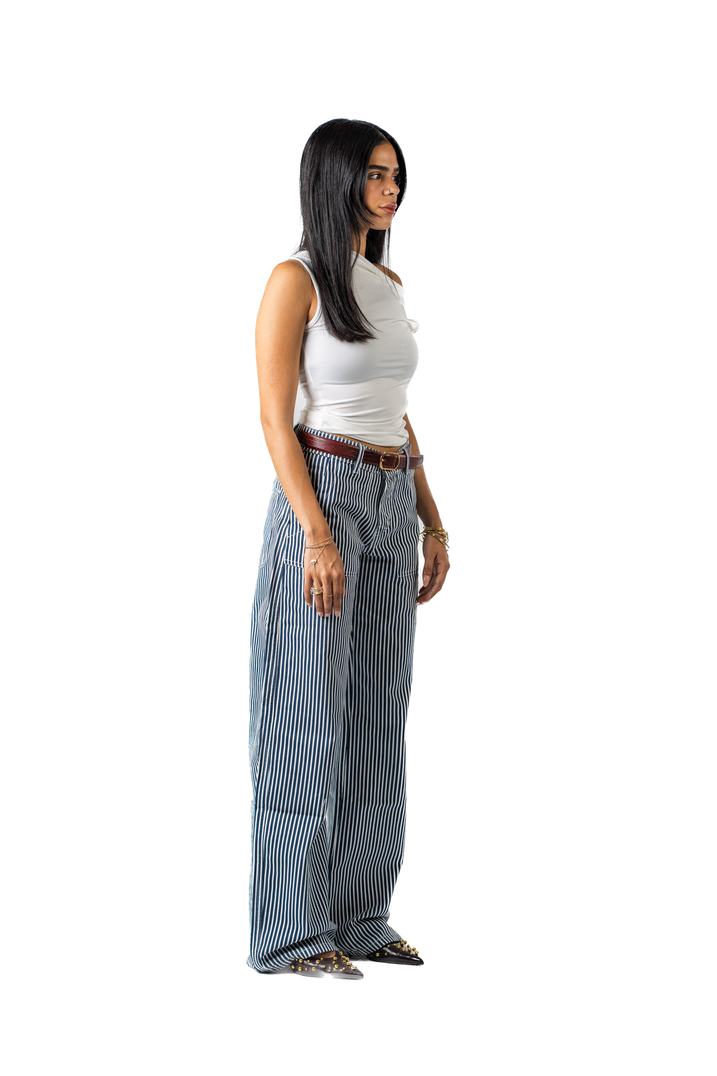 Striped Straight-Fit Pants