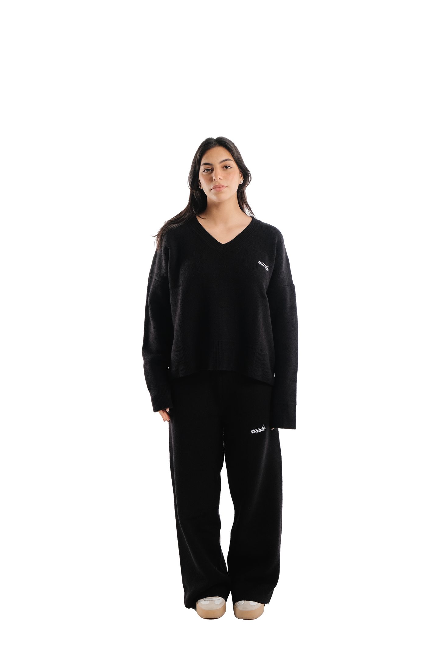 Knitted sweater in black ink