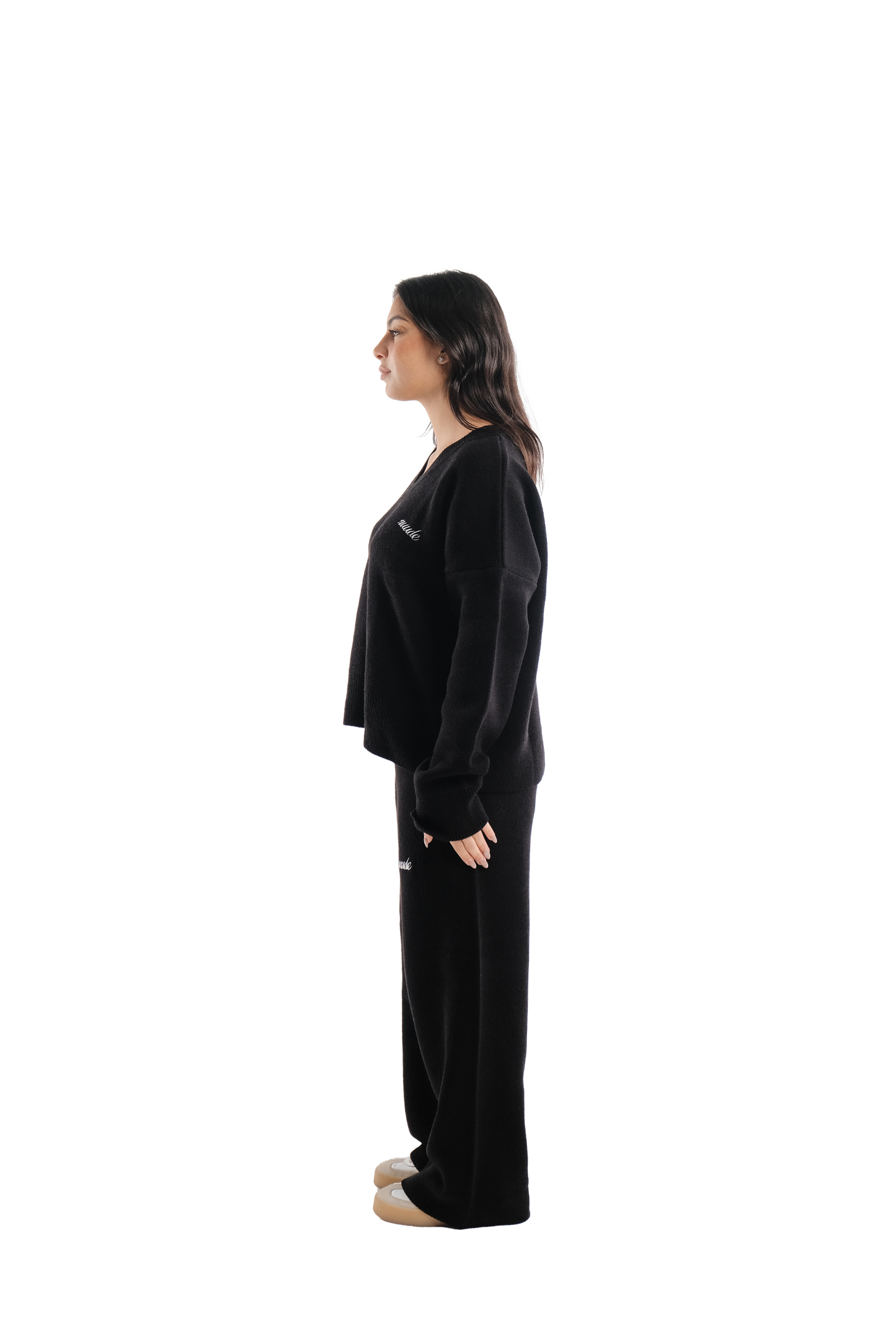 Knitted sweater in black ink