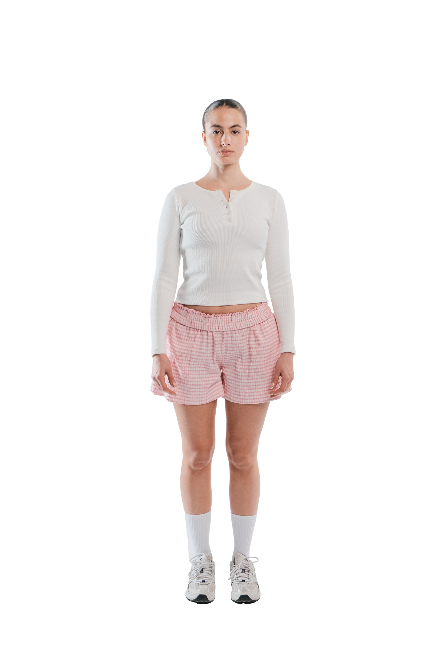 Buttoned top in White Pearl