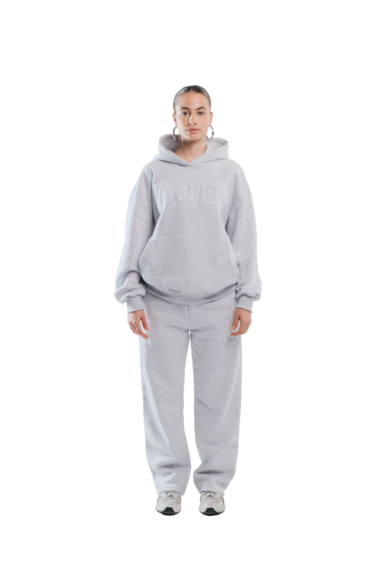 Embossed hoodie in Oatmeal