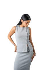 Buttoned Set in Oatmeal