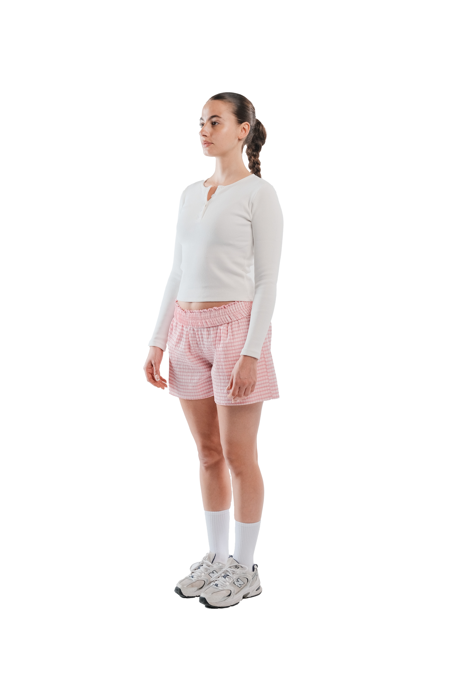 Buttoned top in White Pearl