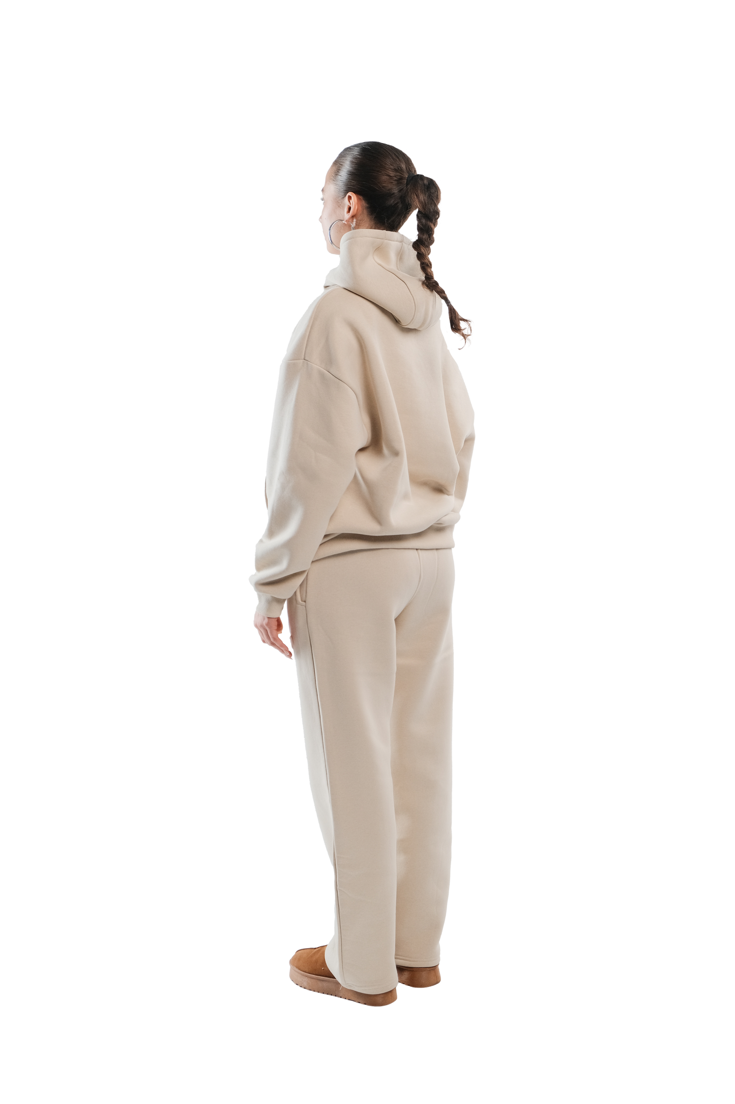 Embossed hoodie in Walnut