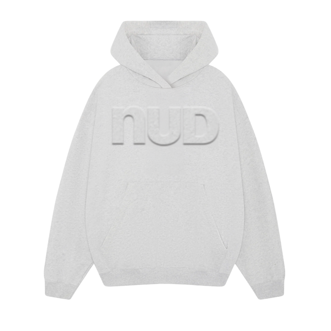 Embossed hoodie in Oatmeal