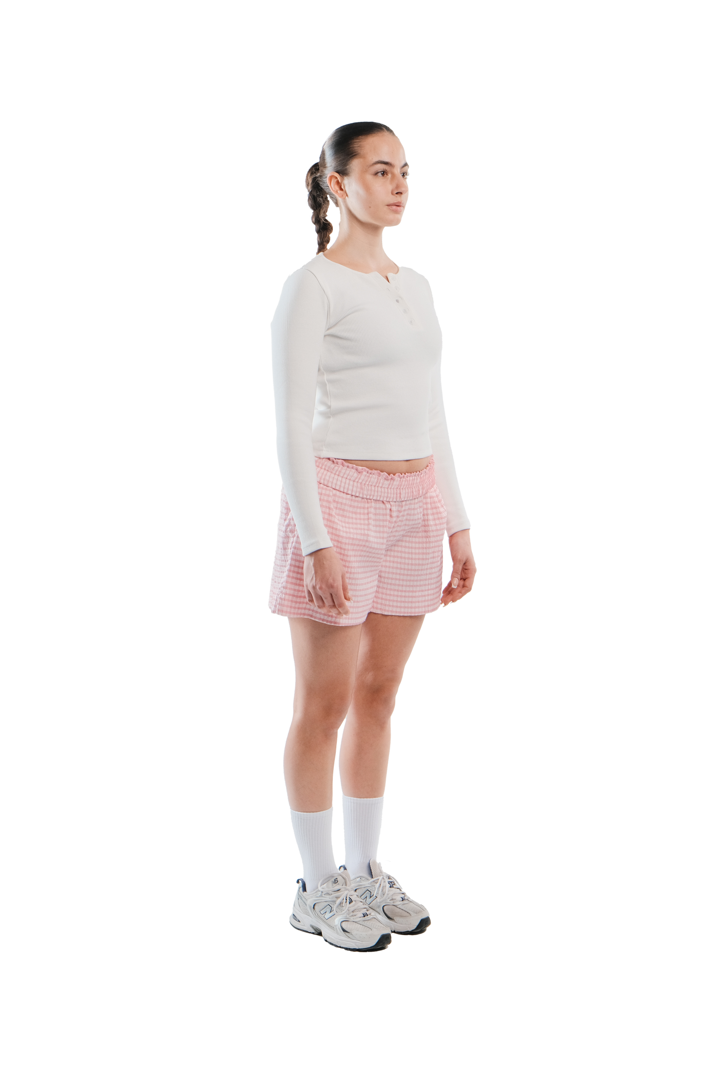 Buttoned top in White Pearl