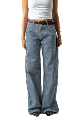 Striped Straight-Fit Pants