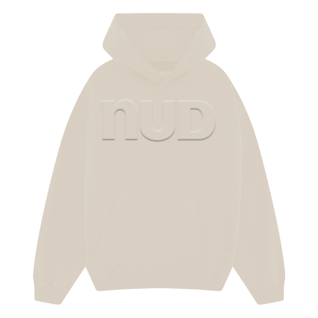 Embossed hoodie in Walnut