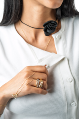 Buttoned Set in White Pearl