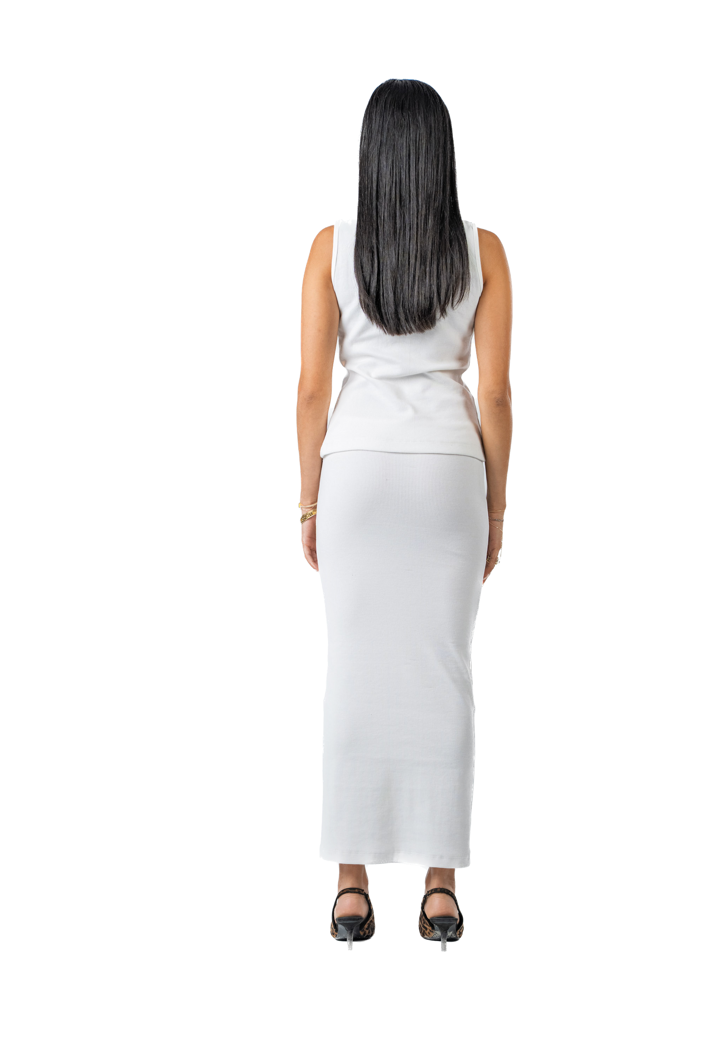 Buttoned Set in Pearl White