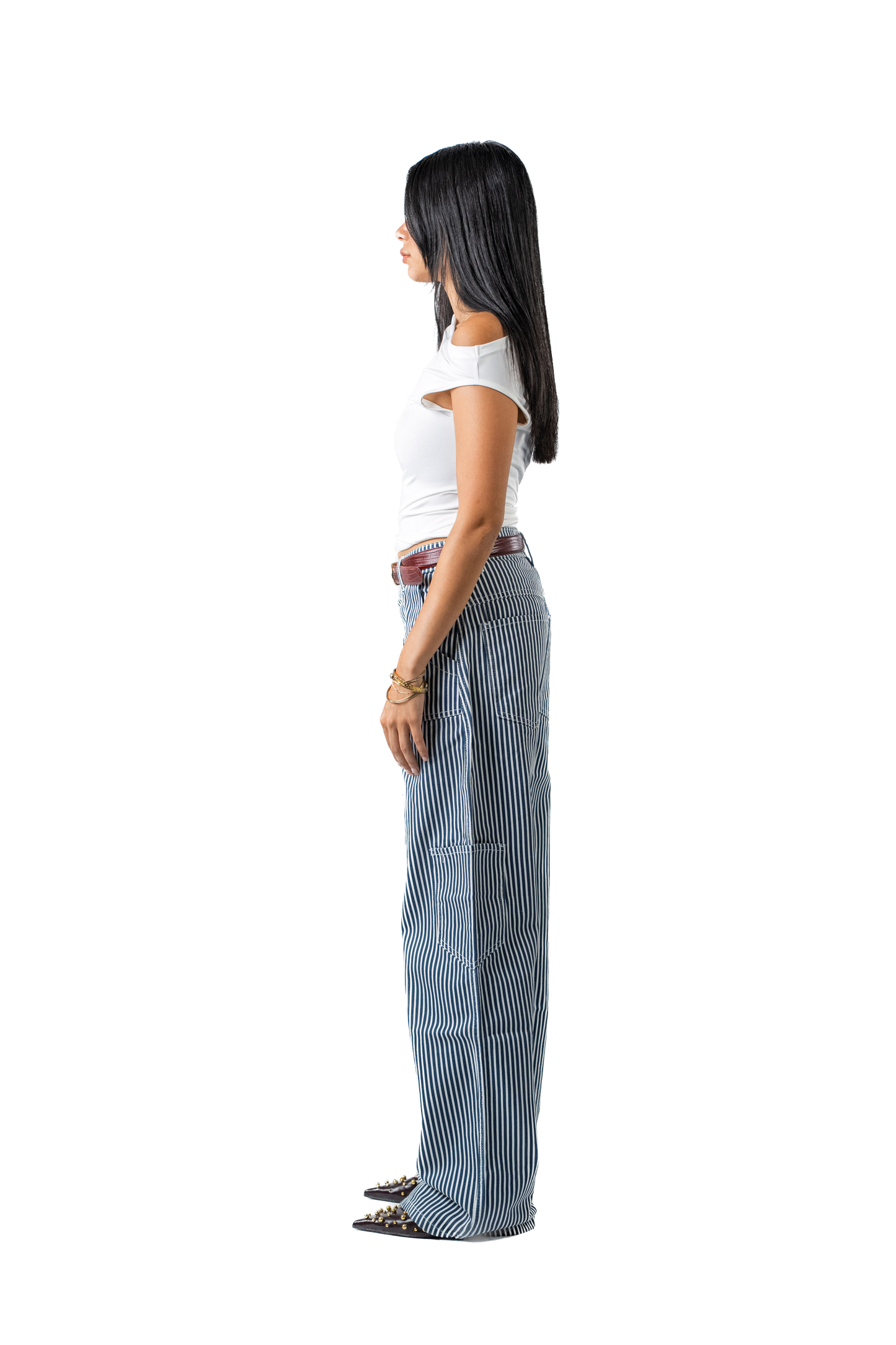 Striped Straight-Fit Pants