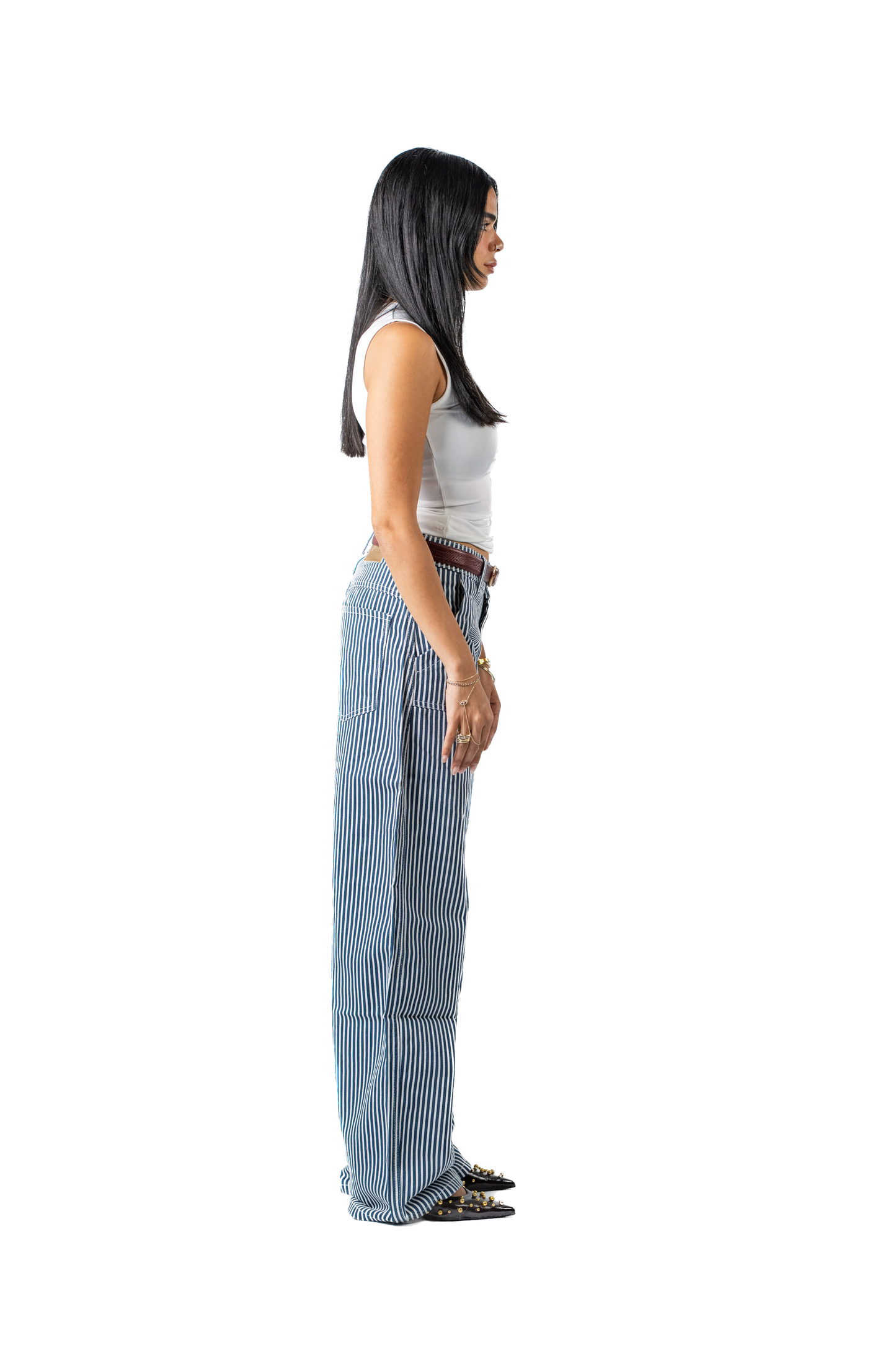 Striped Straight-Fit Pants
