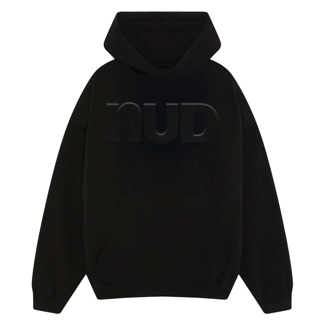 Embossed hoodie in Black Ink