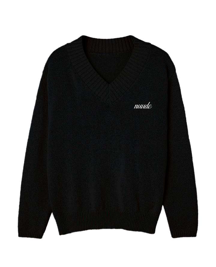 Knitted sweater in black ink