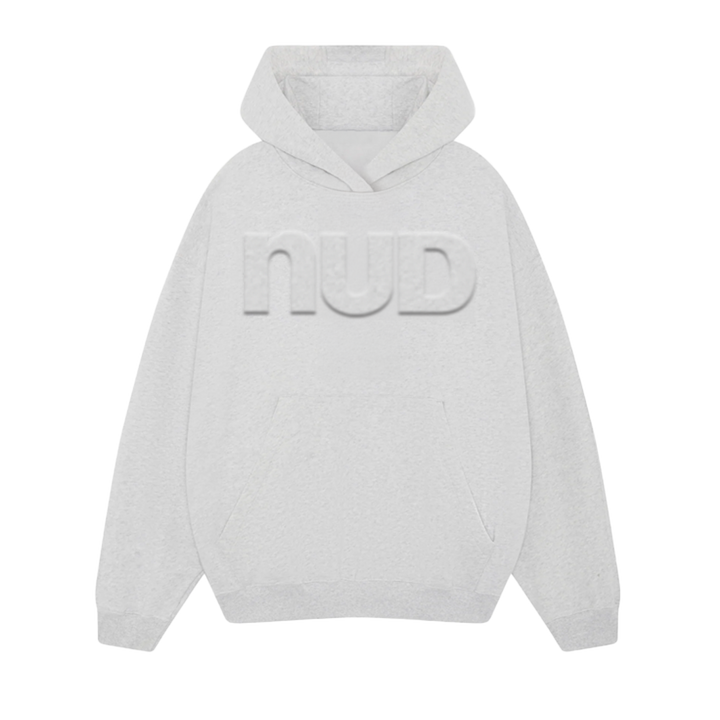 Embossed hoodie in Oatmeal