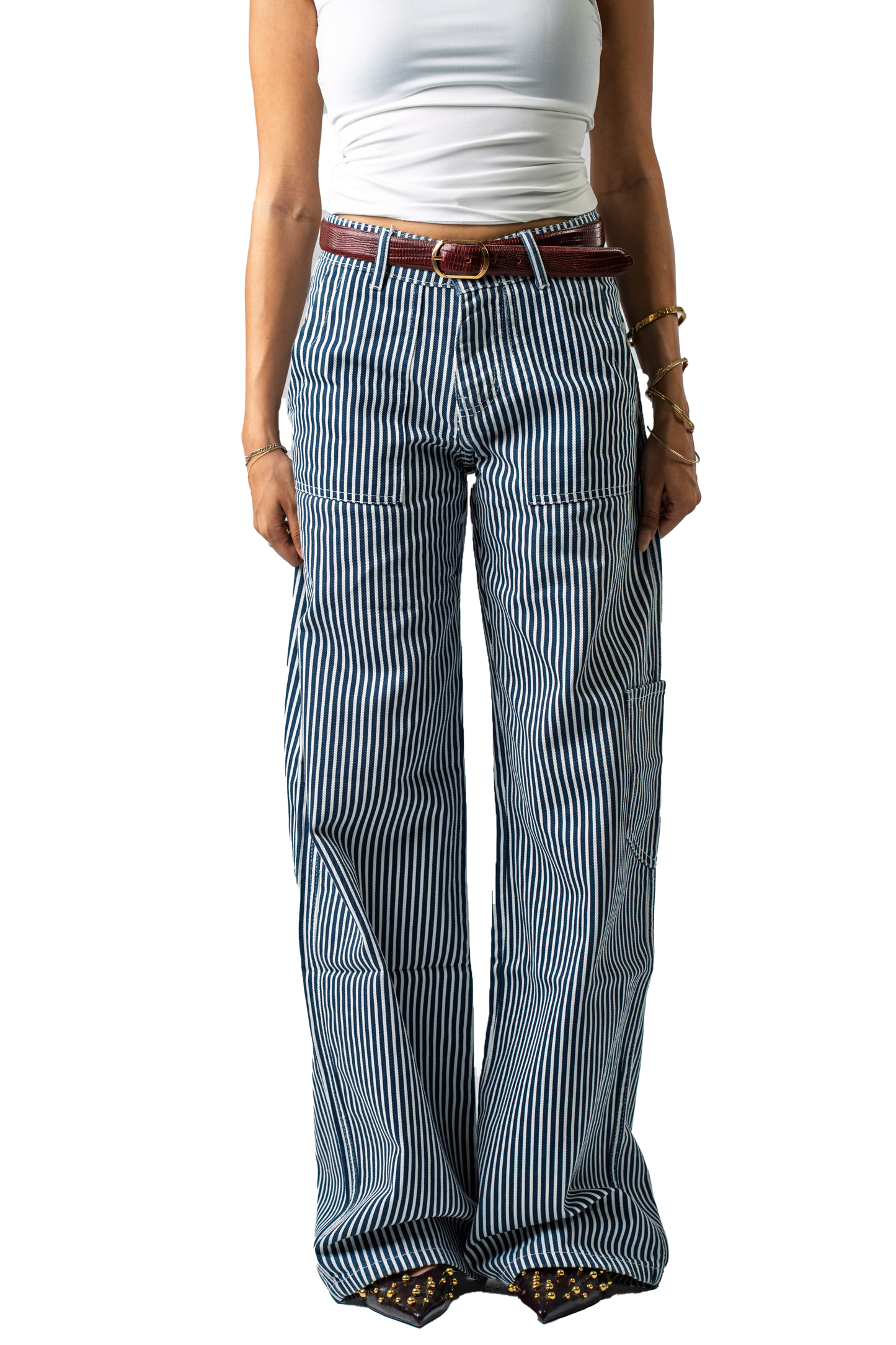 Striped Straight-Fit Pants