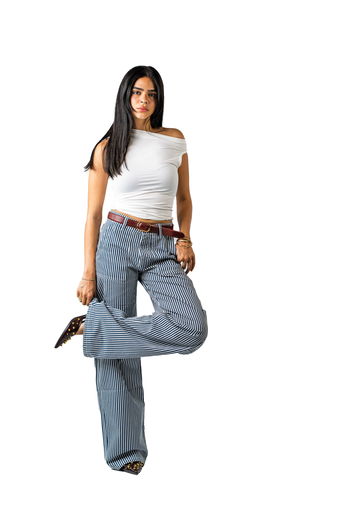 Striped Straight-Fit Pants